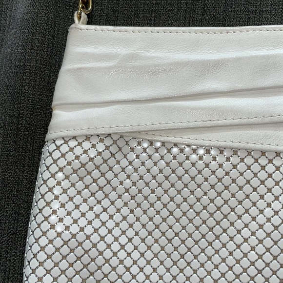 Vintage Whiting & Davis White Mesh and Leather Handbag EUC - Picture 3 of 13